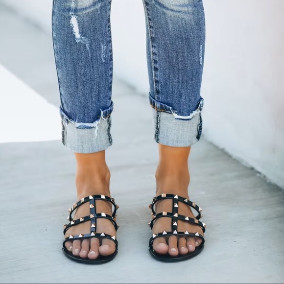 *BLACK FRIDAY SALE* What A Stud Black Studded Sandals - Picture 2 of 6